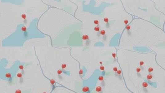 4k城市地图位置指针。导航地图3d渲染高清在线视频素材下载