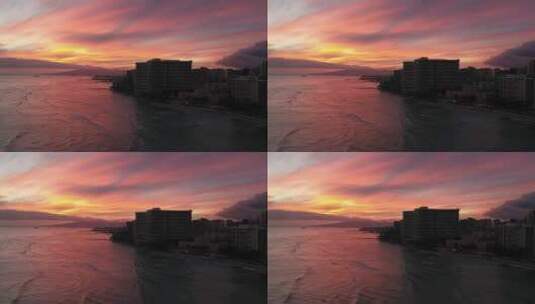 日落时分海岸景观高清在线视频素材下载