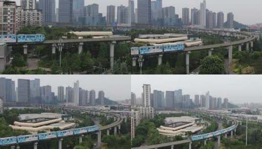 重庆地铁中国重庆城市风光航拍4K高清在线视频素材下载