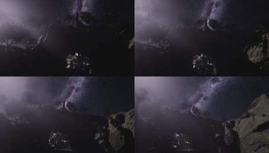 峡谷壁上的银河系高清在线视频素材下载