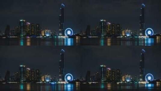 上海夜晚建筑景色高清在线视频素材下载