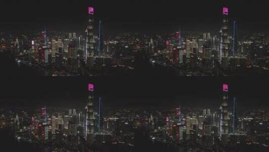 上海外滩夜景4K航拍原素材高清在线视频素材下载