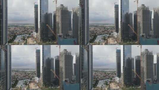 城市高楼群建设航拍高清在线视频素材下载