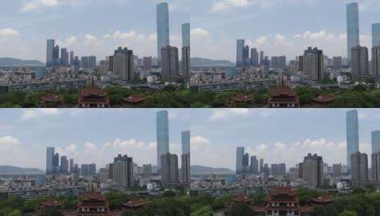 航拍湖南长沙城市地标建筑高楼大厦高清在线视频素材下载