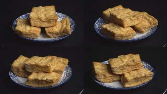 传统食品油豆腐4k旋转展示高清在线视频素材下载