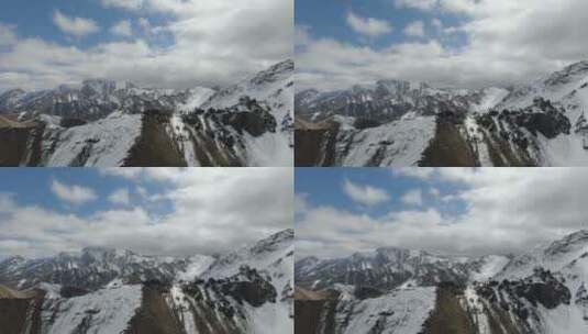 天山山脉雪山航拍4k原素材高清在线视频素材下载