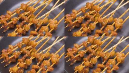 重庆小吃-烧烤牛油高清在线视频素材下载