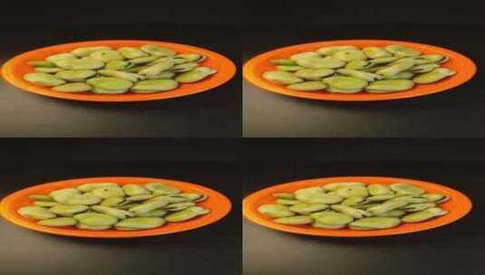 绿色有机食材大胡豆蚕豆高清在线视频素材下载
