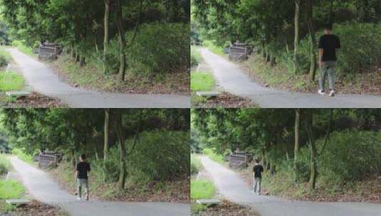 小伙走在农村小路上高清在线视频素材下载