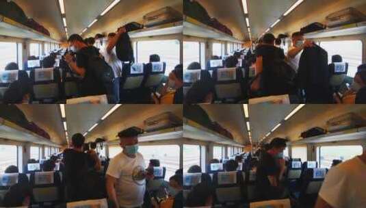 实拍旅途行人赶火车高清在线视频素材下载