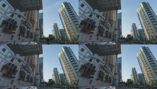 北京朝阳_世贸天阶标牌人流 延时摄影高清在线视频素材下载