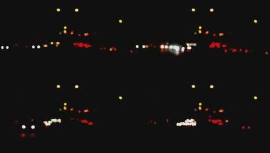 夜间汽车车灯散焦高清在线视频素材下载