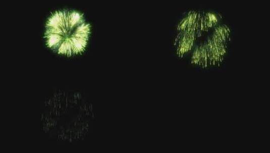 绿色烟花爆竹夜空中绽放高清在线视频素材下载