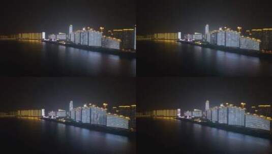 4k北辰湘江城市CBD夜景高清在线视频素材下载
