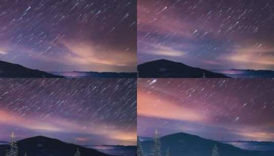 一场令人惊叹的恒星流星雨的时间流逝高清在线视频素材下载