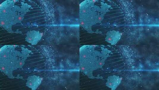 蓝色光线地球粒子互联网科技公司发布会高清在线视频素材下载