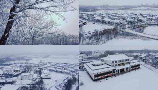 朝鲜族民族乡雪景高清在线视频素材下载
