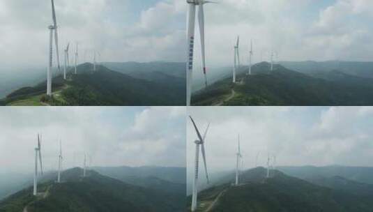 湖南雪峰山苏宝顶新能源风力发电机高清在线视频素材下载