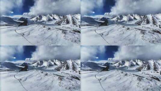 西藏纯净雪山航拍高清在线视频素材下载
