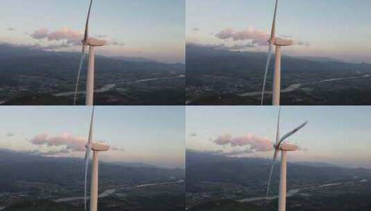 航拍户外新能源风力发电高清在线视频素材下载