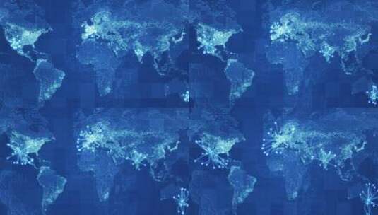 新全球科技世界地图高清在线视频素材下载