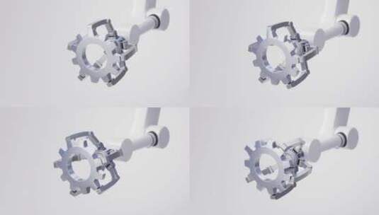 机械臂与智能制造概念3D渲染高清在线视频素材下载