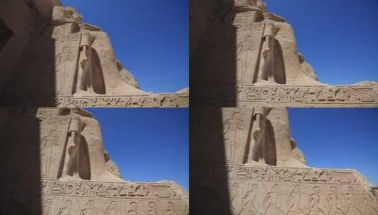 埃及神庙的巨型石雕高清在线视频素材下载
