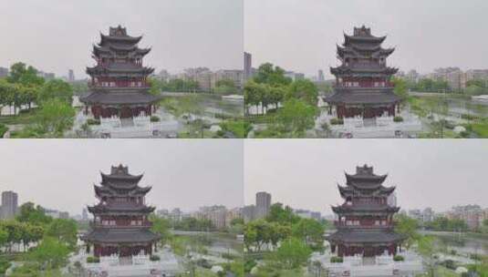 武汉紫阳公园紫阳阁近景镜头高清在线视频素材下载