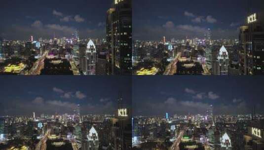 上海市区车流交通夜景高清在线视频素材下载