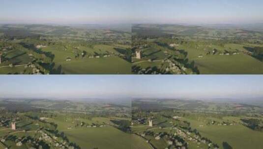 无人机拍摄乡村的美丽风景高清在线视频素材下载