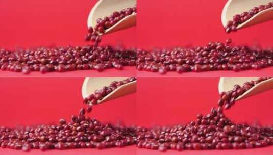 升格红豆微距五谷杂粮粗粮食材高清在线视频素材下载