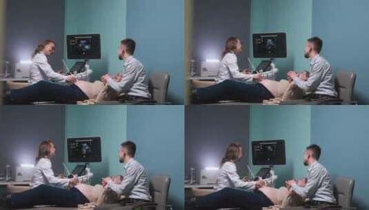 医生给孕妇做超声波检查高清在线视频素材下载