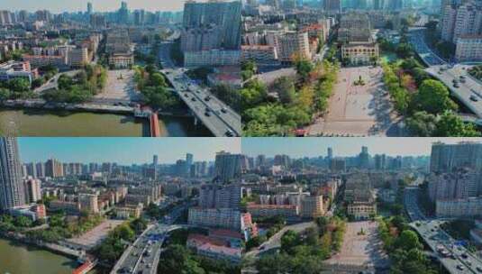 视频合集航拍广州大元帅府建筑景点高清在线视频素材下载