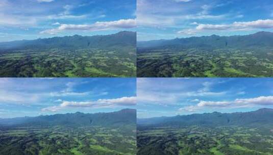 夏天高黎贡山下的绿色原野高清在线视频素材下载