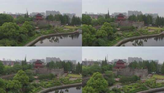 湖北荆州古城航拍4K视频高清在线视频素材下载