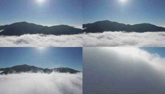 山峰云海延时航拍山水自然风光高清在线视频素材下载