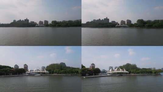 瓜渚湖环湖游步道桥高清在线视频素材下载