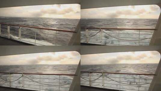 轮船夹板 航行途中的大海和阳光洒在海面上高清在线视频素材下载