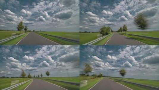 汽车第一视角行驶在公路上高清在线视频素材下载