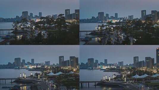 青岛西海岸新区夜景高清在线视频素材下载