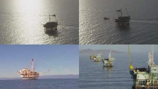 海上油井石油能源开采高清在线视频素材下载