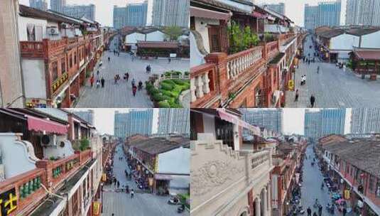 航拍福建漳州古城老街古建筑高清在线视频素材下载