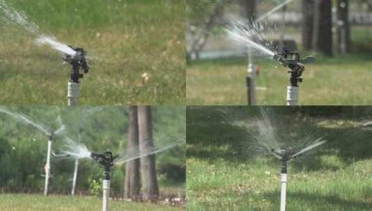 4K草坪喷灌浇水高清在线视频素材下载