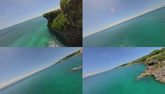 FPV无人机航拍大海海岸群岛海天一线巴厘岛高清在线视频素材下载