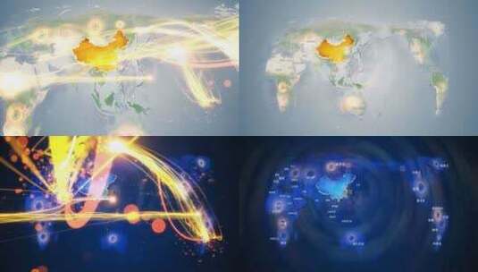 宁波市北仑区地图辐射到世界覆盖全球连线 6高清在线视频素材下载