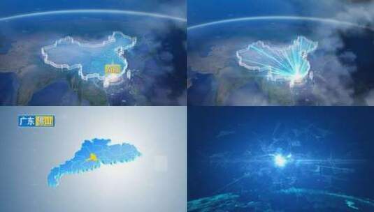 地球俯冲定位地图辐射佛山南海区高清在线视频素材下载