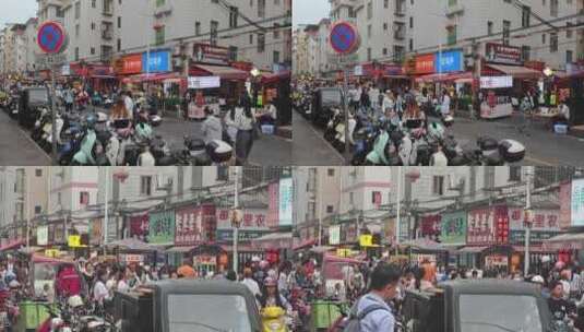 南宁琅西夜市菜市步行街小吃街美食街高清在线视频素材下载