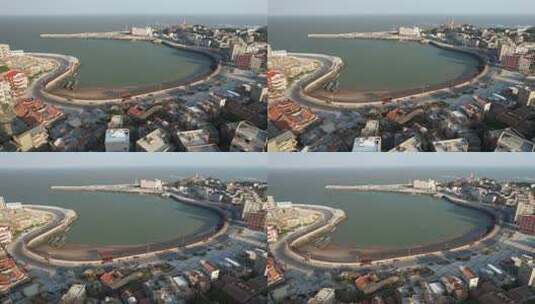 福建泉州石狮祥芝中心渔港航拍高清在线视频素材下载