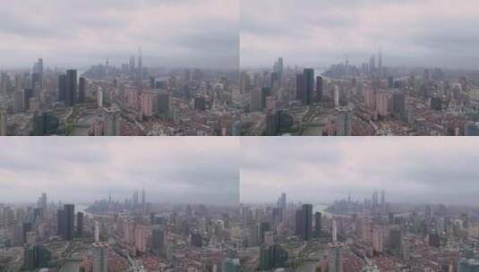 4k航拍上海陆家嘴城市高清在线视频素材下载