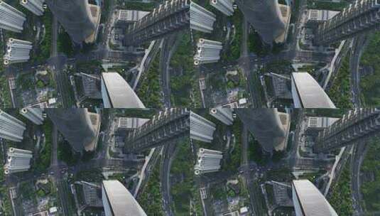 俯瞰上海浦东陆家嘴城市街道交通高清在线视频素材下载